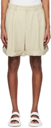 Recto Beige Pleated Shorts