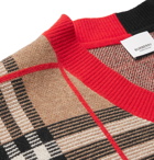 Burberry - Checked Merino Wool-Blend Sweater - Brown
