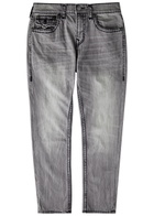 True Religion Rocco Distressed Slim-leg Jeans Grey