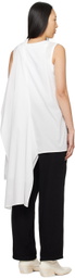 Y's White Asymmetric Tank Top