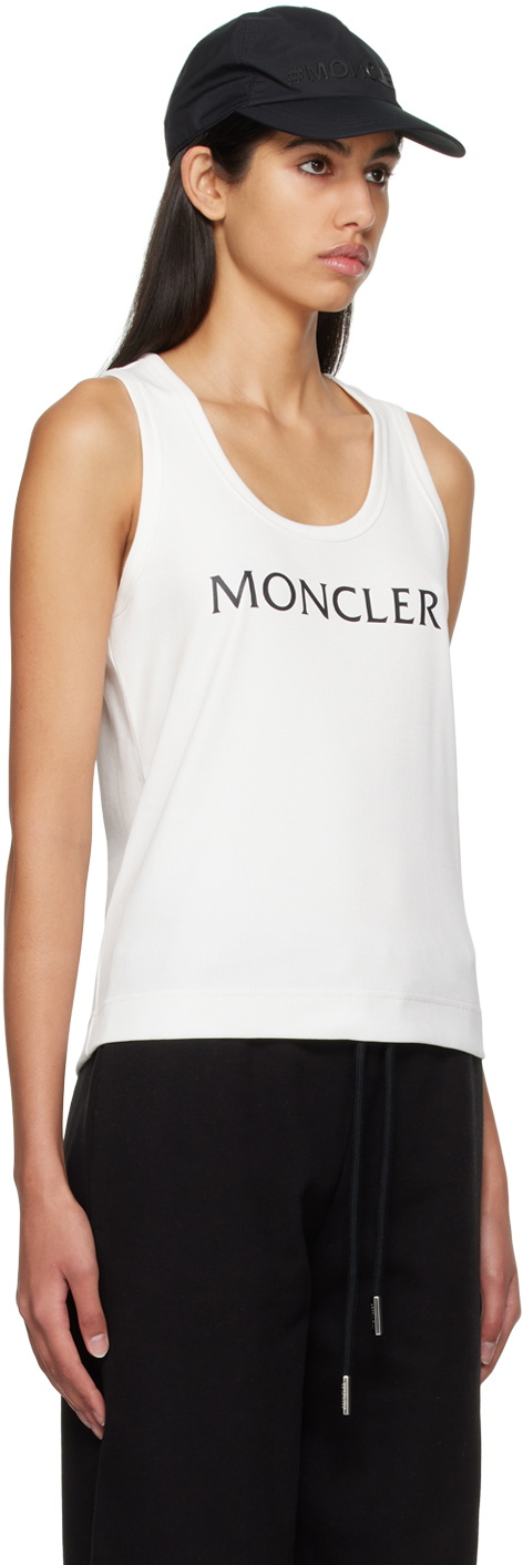 未使用　モンクレール　Top Embroidered Logo Canotta Moncler logo-embroidered Tank Top | Black | FARFETCH