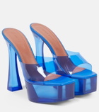 Amina Muaddi - Dalida Glass PVC platform mules