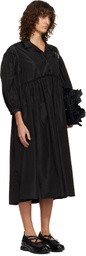 Simone Rocha Black Embellished Signature Smock Shirt Midi Dress