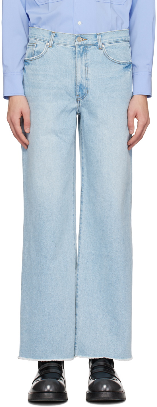 Recto Blue Wide Leg Jeans Recto