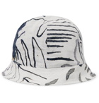 Folk - Goss Brothers Orpheus Printed Linen and Cotton-Blend Bucket Hat - Ivory