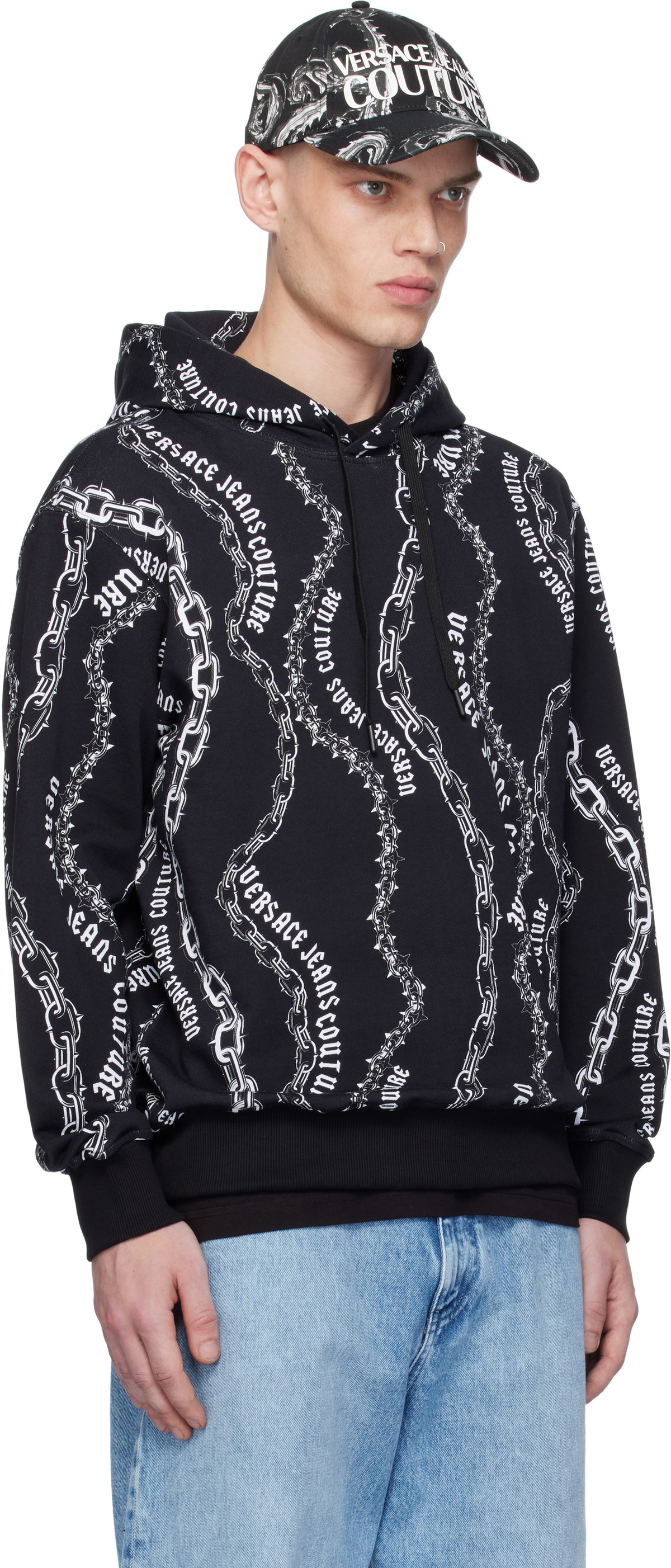 Versace Jeans Couture Black Chain Couture Hoodie Versace