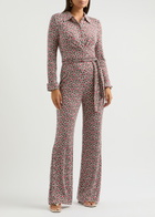 Diane Von Furstenberg Michele Printed Stretch-jersey Jumpsuit Red