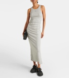 Ganni Ribbed-knit cotton-blend midi dress