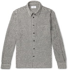 Mr P. - Micro-Checked Virgin Wool-Blend Flannel Shirt - Black