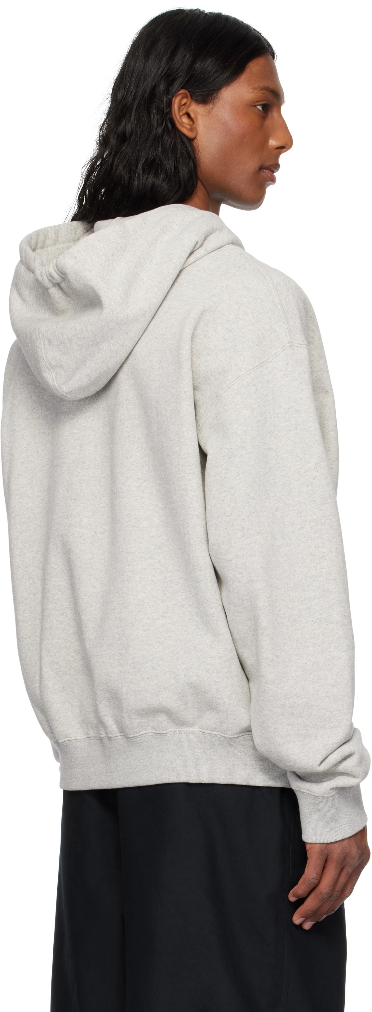 Jil Sander Gray Zipped Hoodie