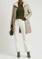 Herno Quilted Faux Fur-trimmed Shell Jacket Cream