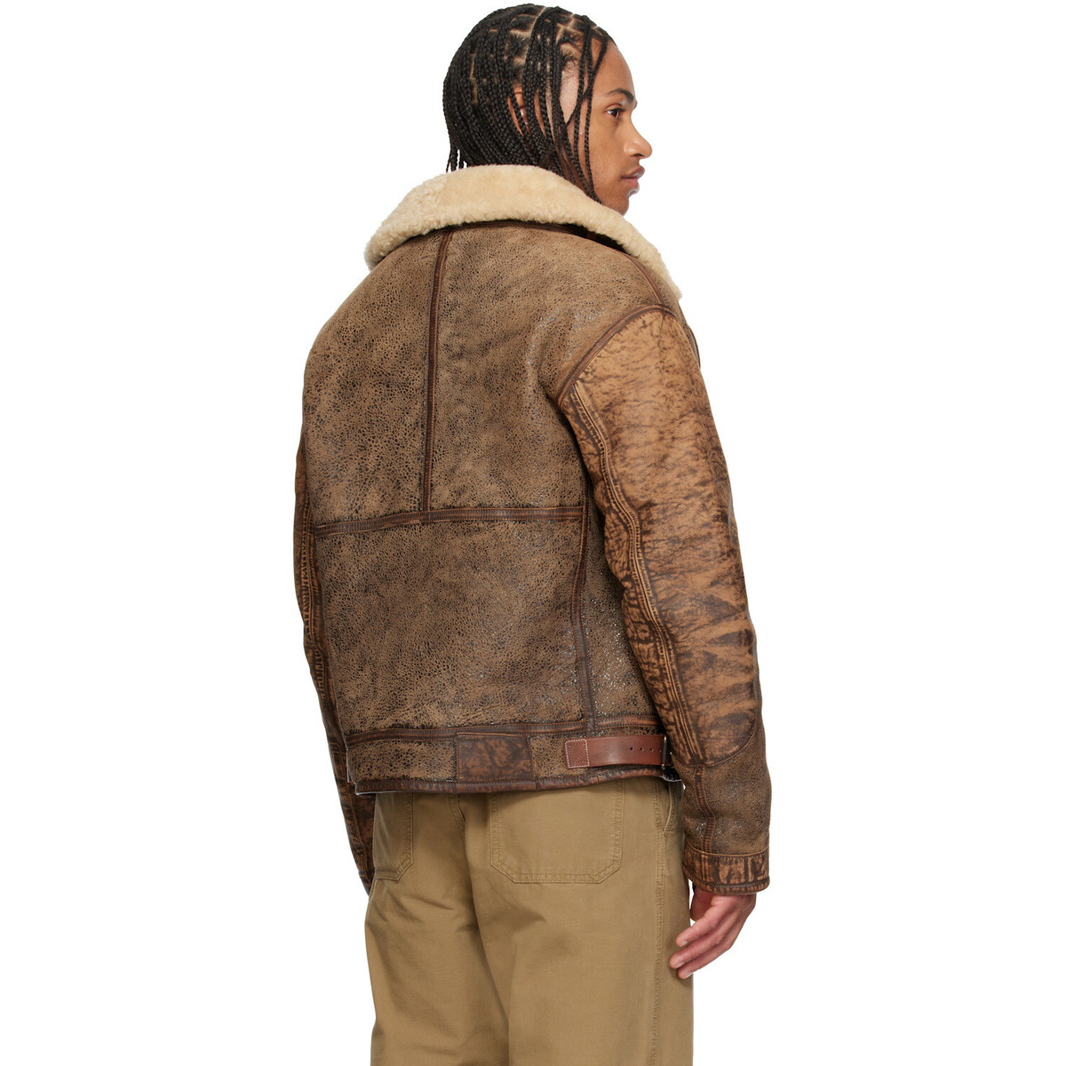 Polo Ralph Lauren Brown Shearling Bomber Jacket