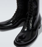 The Row Kai patent leather lace-up boots