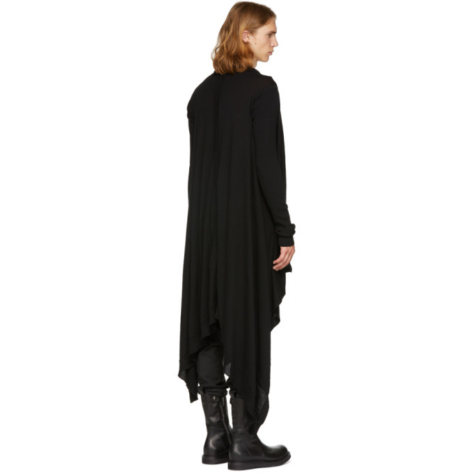 Rick Owens Black Long Wrap Cardigan Rick Owens