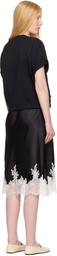 3.1 Phillip Lim Black Draped T-Shirt Slip Combo Midi Dress