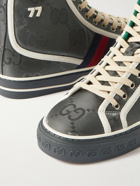 Gucci - Off the Grid Webbing-Trimmed Monogrammed ECONYL Canvas High-Top Sneakers - Gray