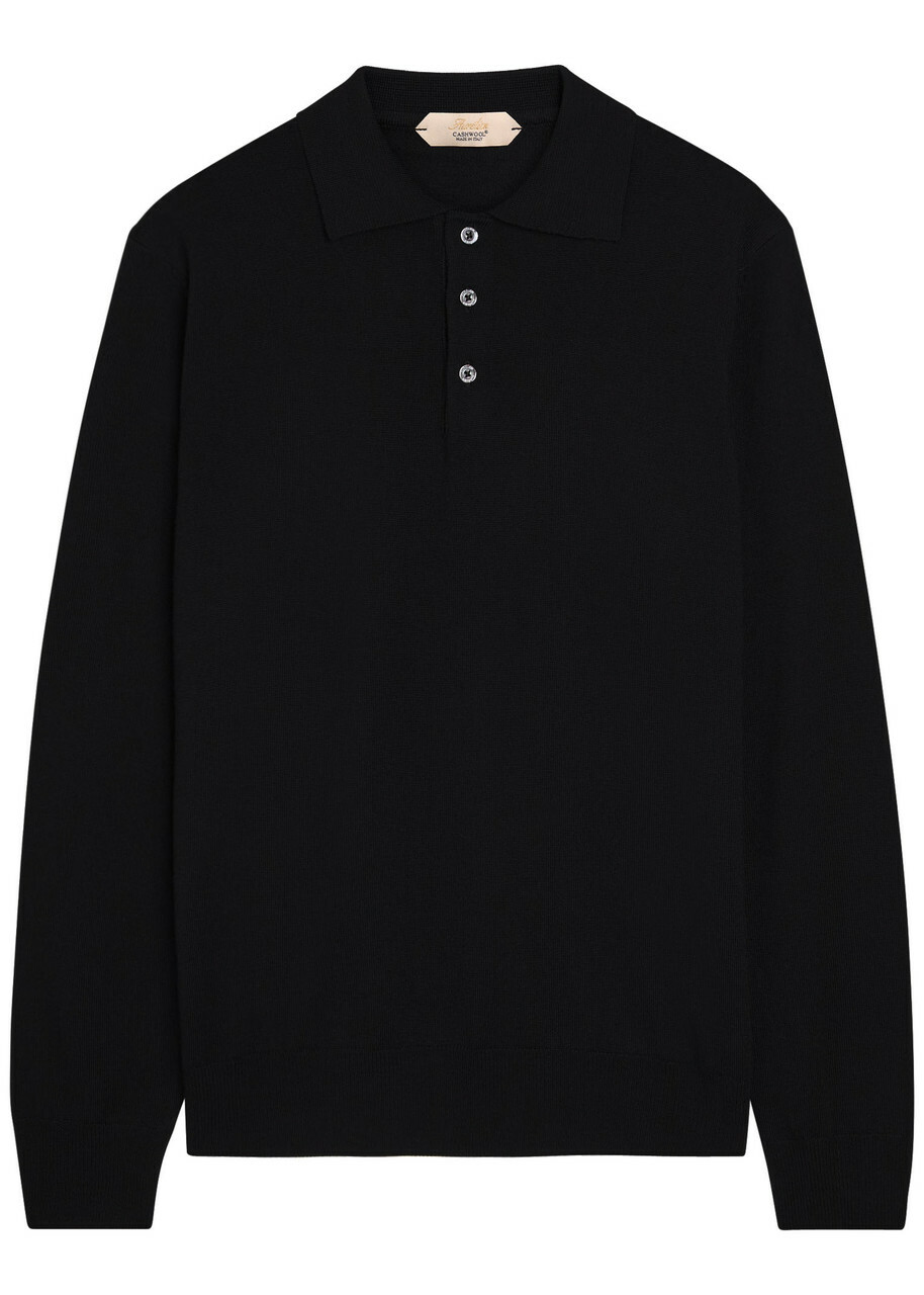 Aurélien Wool Polo Shirt Black