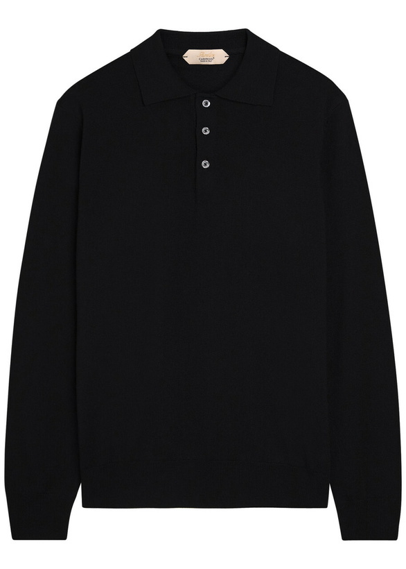 Photo: Aurélien Wool Polo Shirt Black