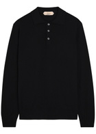 Aurélien Wool Polo Shirt Black