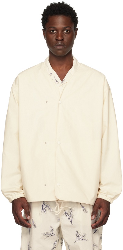 Photo: Nanamica Off-White Water-Repellent Cardigan