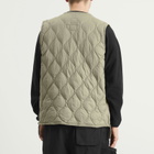 Taion Men's Military V-Neck Zip Softshell Down Vest in Dark Sage Green