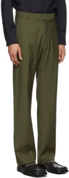 Martine Rose Khaki Wool Relaxed Trousers