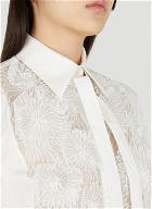 Daisy Embroidery Panel Shirt in White
