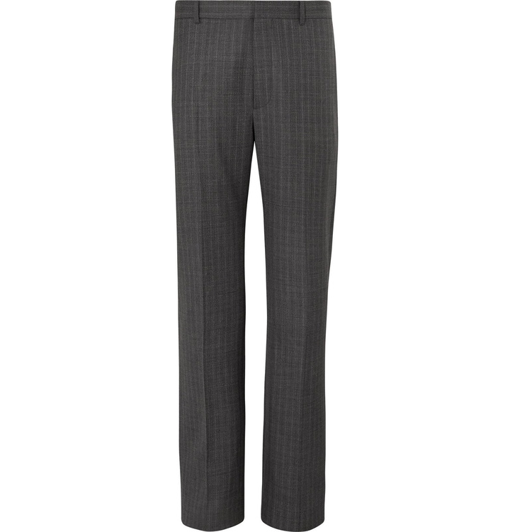 Photo: Balenciaga - Wide-Leg Striped Virgin Wool Trousers - Gray