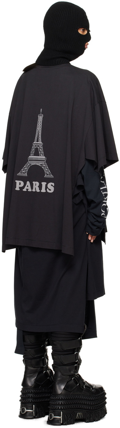 VETEMENTS Black Layered Tourist T-Shirts Midi Dress Vetements
