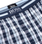 Hugo Boss - Checked Cotton Pyjama Shorts - Blue