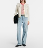 Velvet Daisy pointelle cotton-blend cardigan