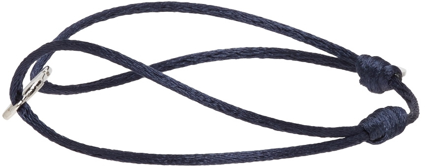 Valentino Garavani Navy Cord VLogo Bracelet