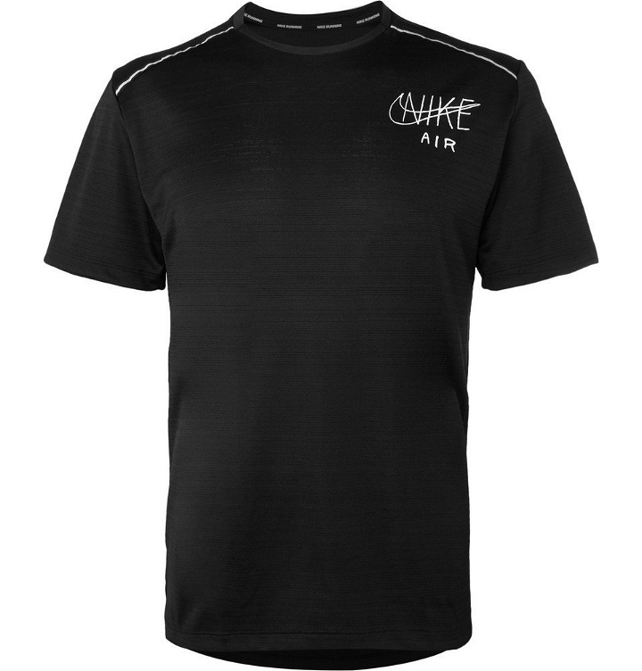 Photo: Nike Running - Miler Logo-Print Dri-FIT T-Shirt - Men - Black