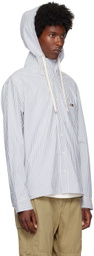 Kijun Blue Stripe Hoodie Shirt