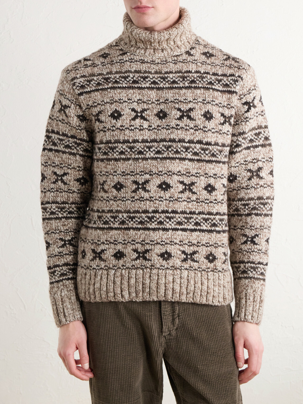 RRL - Fair Isle Wool-Blend Jacquard Rollneck Sweater - Brown