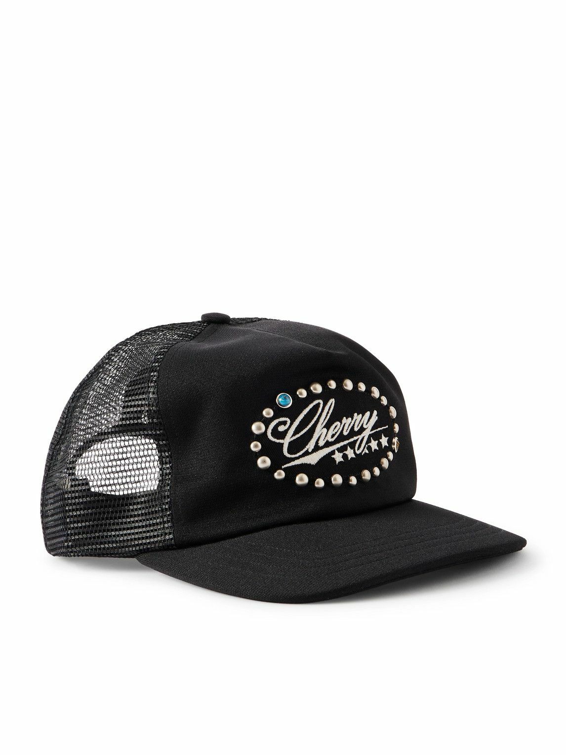 Cherry Los Angeles - Studded Five Star Logo-Embroidered Canvas and Mesh Trucker Cap