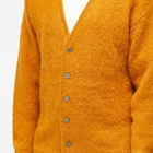 s.k manor hill Men's Hairy Cardigan in Burnt Orange Alpaca