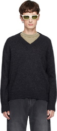 Second/Layer Gray Vexed V-Neck Sweater