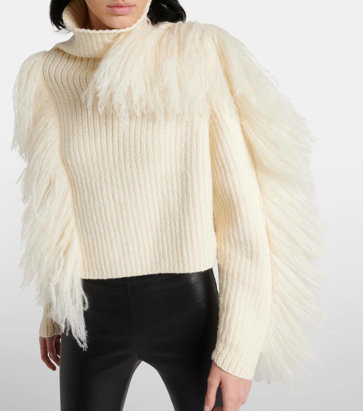 Cordova Ploma shearling-trimmed wool sweater