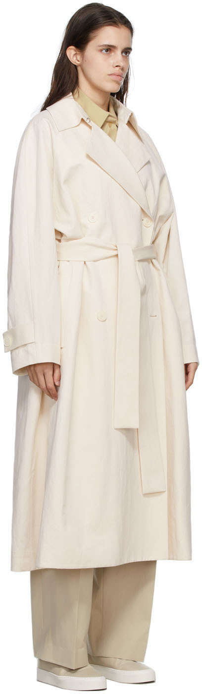 The Row Off White Gabardine Oswin Trench Coat The Row