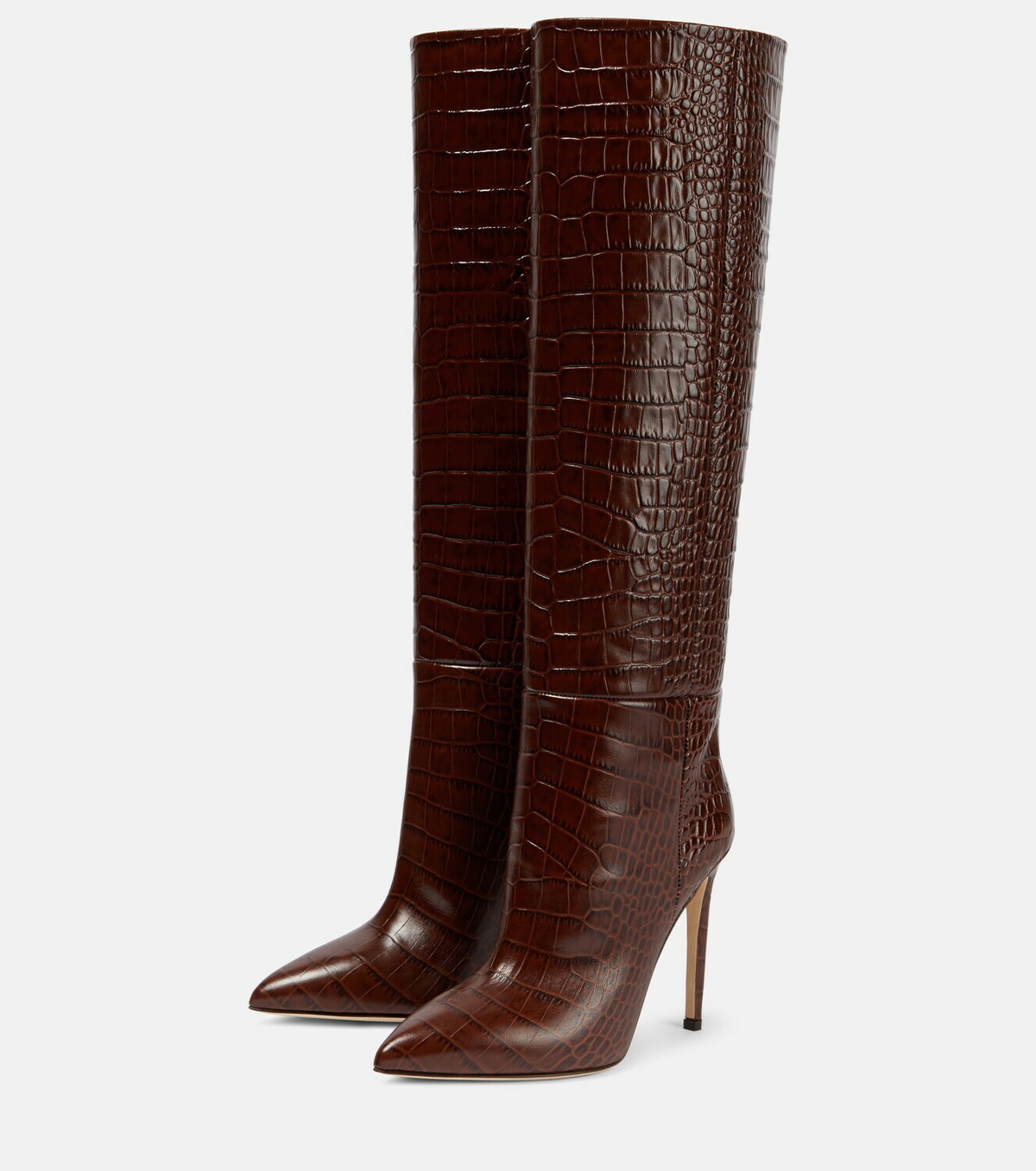 Paris Texas Snake-effect leather knee-high boots Paris Texas