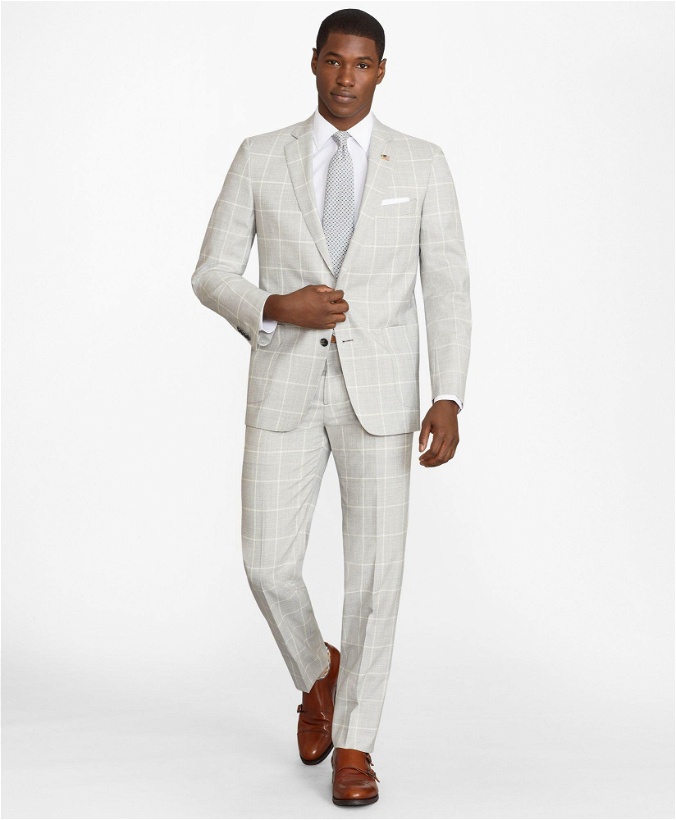 Photo: Brooks Brothers Men's Regent Fit Plaid 1818 Suit | Grey