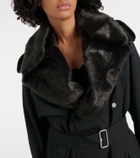 Burberry Kennington faux fur-trimmed trench coat