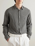 Officine Générale - Checked Cotton-Blend Flannel Shirt - Black