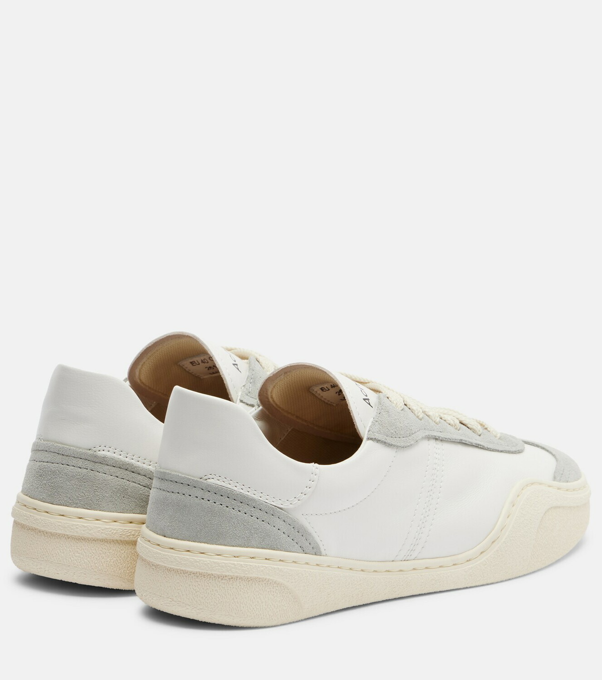 Acne Studios Suede-trimmed leather sneakers