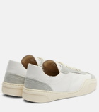 Acne Studios Suede-trimmed leather sneakers