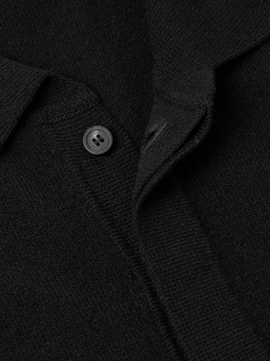 Altea - Wool and Cashmere-Blend Polo Shirt - Black