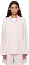 Tekla Pink Poplin Long-Sleeved Pyjama Shirt