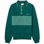 Drole de Monsieur Men's Drôle de Monsieur Jacquard Knit Polo Shirt in Dark Green