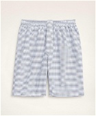 Brooks Brothers Men's Oxford Cotton Tattersal Short Pajamas | Blue